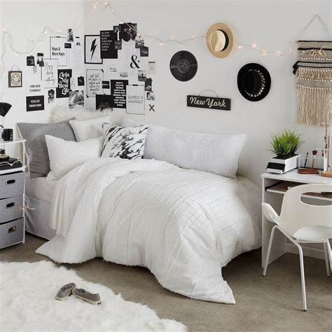 black and white dorm|30 Cute Dorm Room Ideas To Copy in 2021 .